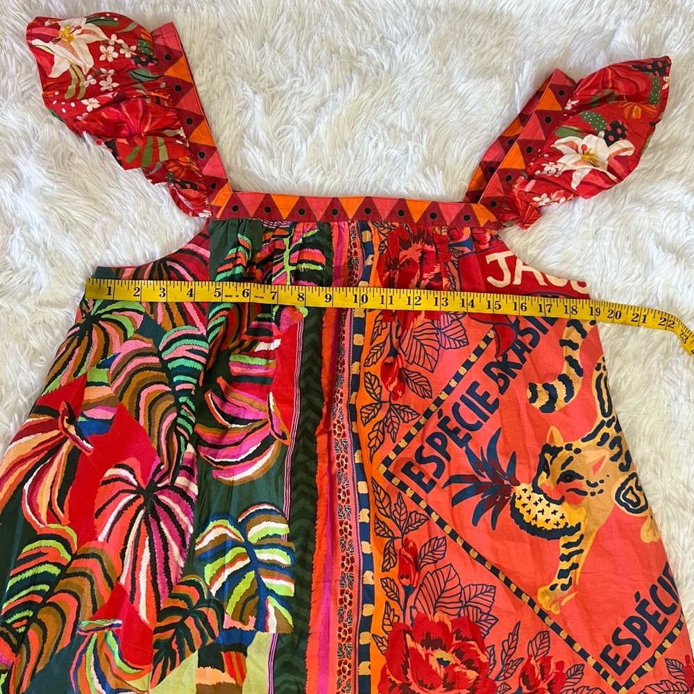 Farm Rio Mosaic Ruffled Midi Dress - Picture 9 of 11